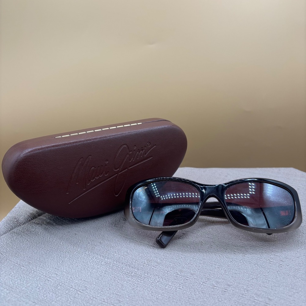 Maui Jim MJ 219-01 Brown Gradient Rectangular Polarized Sunglasses Made in Italy